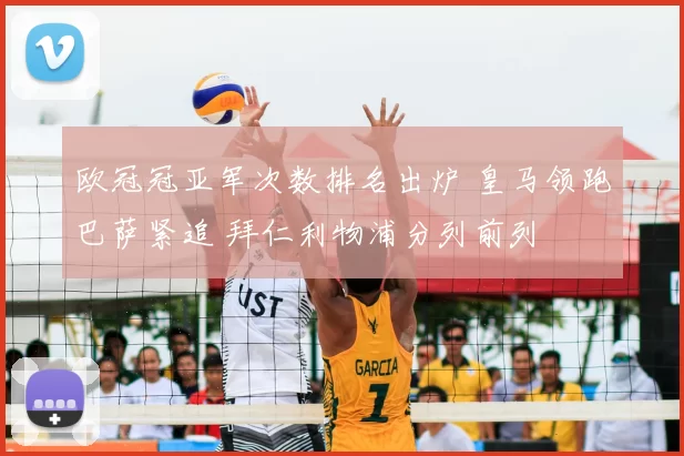 欧冠冠亚军次数排名出炉 皇马领跑巴萨紧追 拜仁利物浦分列前列